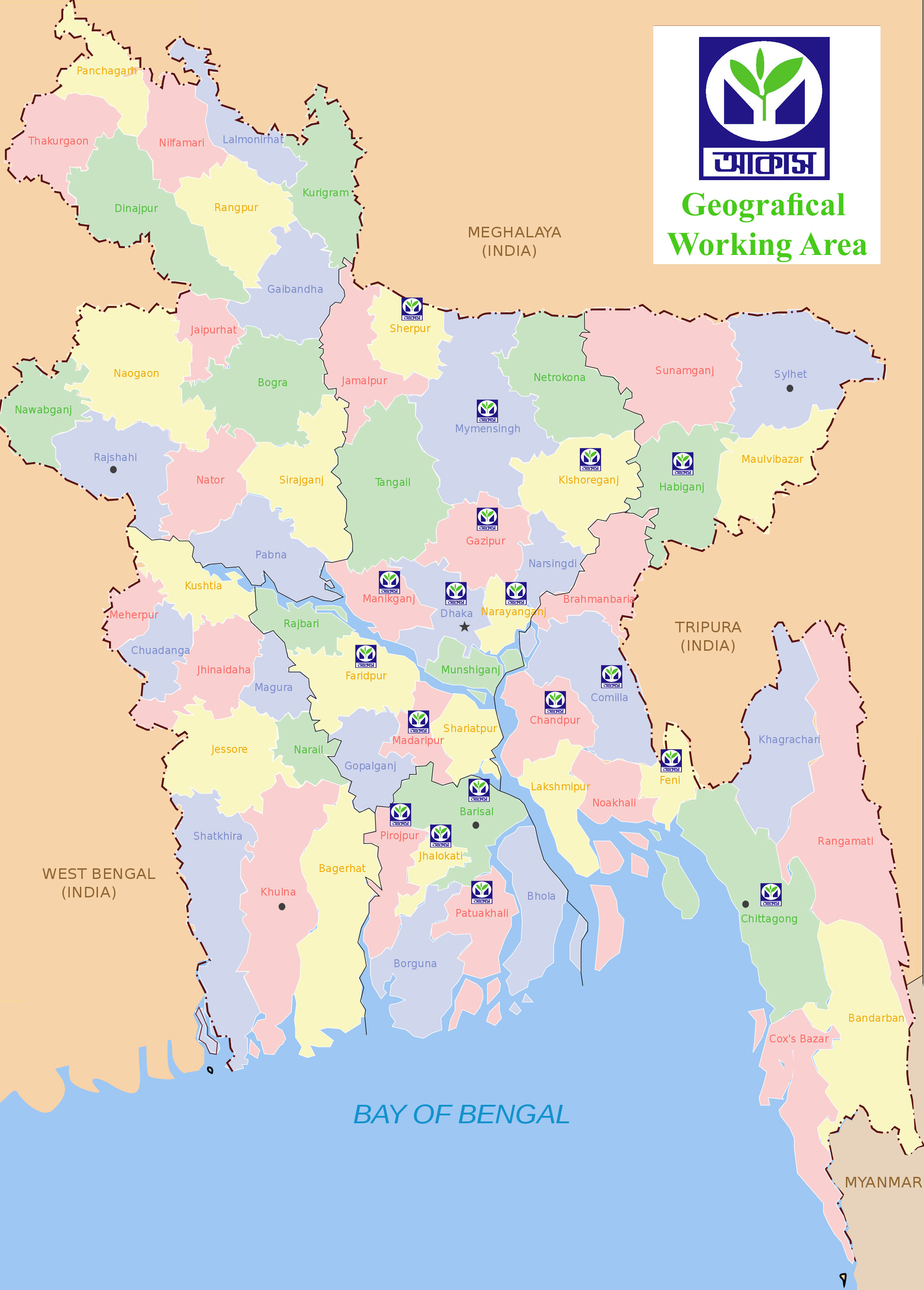 AKAS geographical working area